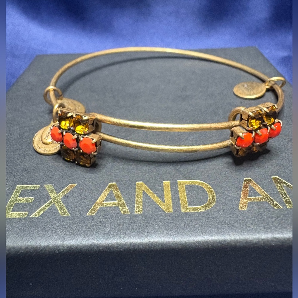 Alex and Ani Gold Bracelet with Orange and Yellow Accents